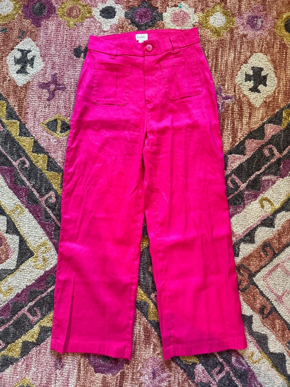 Nicole Miller Wide-Leg Pants in Bright Pink